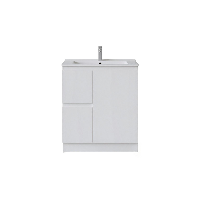 600/750/900*360*860mm Poseidon Nordic Slim White PVC Bathroom Freestanding Vanity