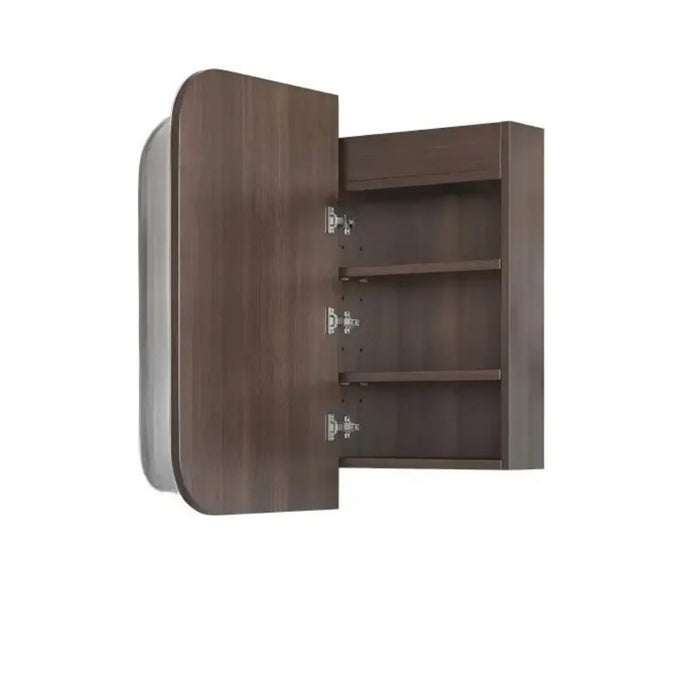 900-1500*750mm Otti Newport Sable Walnut Rectangle Curved Moisture Resistant Plywood Shaving Cabinet