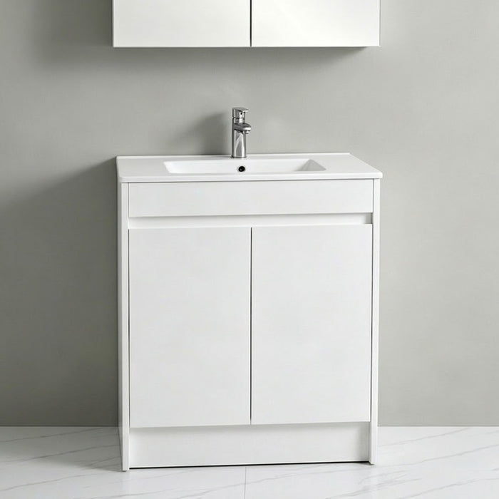 600-750*460*880mm Poseidon Standard With Kickboard PVC Gloss White Freestanding Vanity