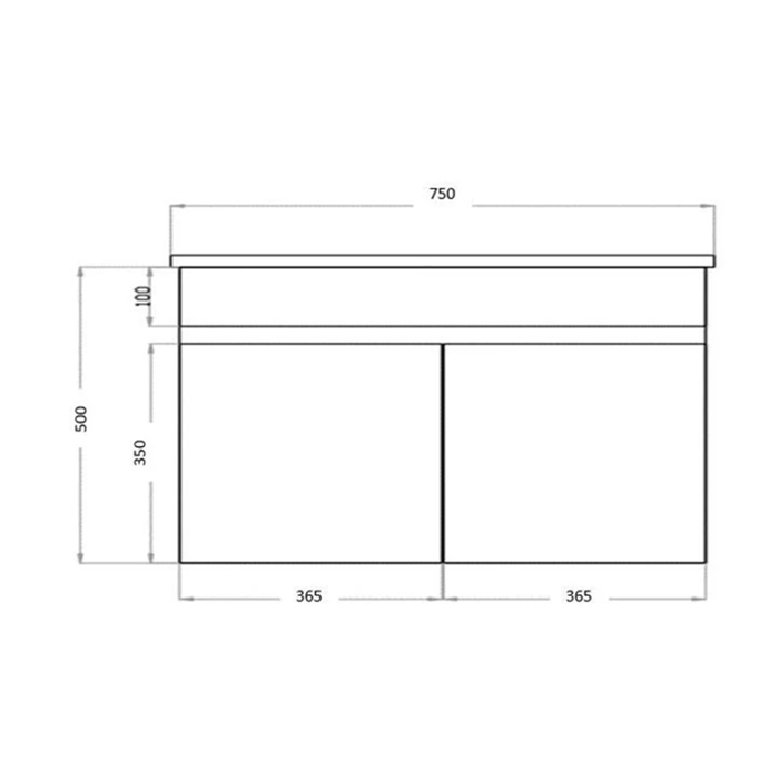 600-900*370*500mm Poseidon White MDF Bathroom Slim Wall Hung Vanity