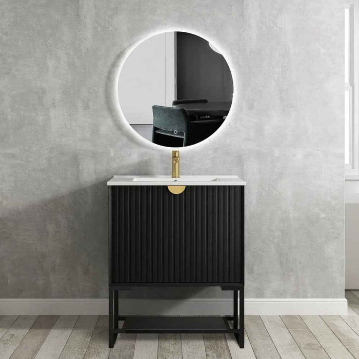 600-1500*460*840mm OTTI Marlo Matt Black Bathroom Freestanding Vanity With Legs