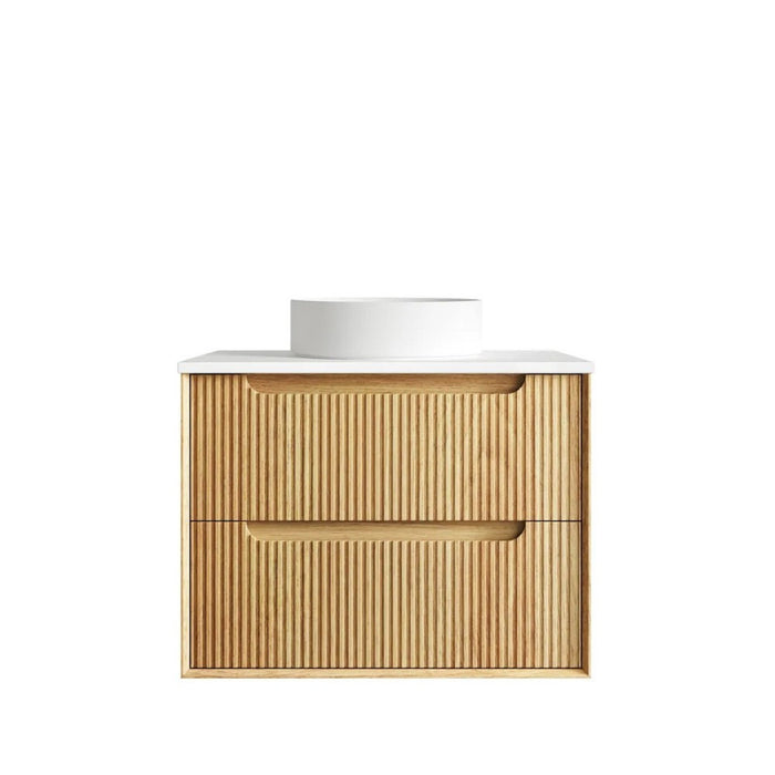 600-1800*460*550mm OTTI Byron Woodland Oak Timbergrain Fluted Bathroom Wall Hung Vanity