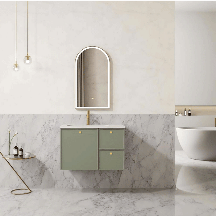 600-1500*455*480mm Poseidon CETO Miami Olive Green PVC Wall Hung Bathroom Vanity Cabinet