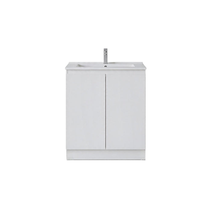 600/750/900*360*860mm Poseidon Nordic Slim White PVC Bathroom Freestanding Vanity