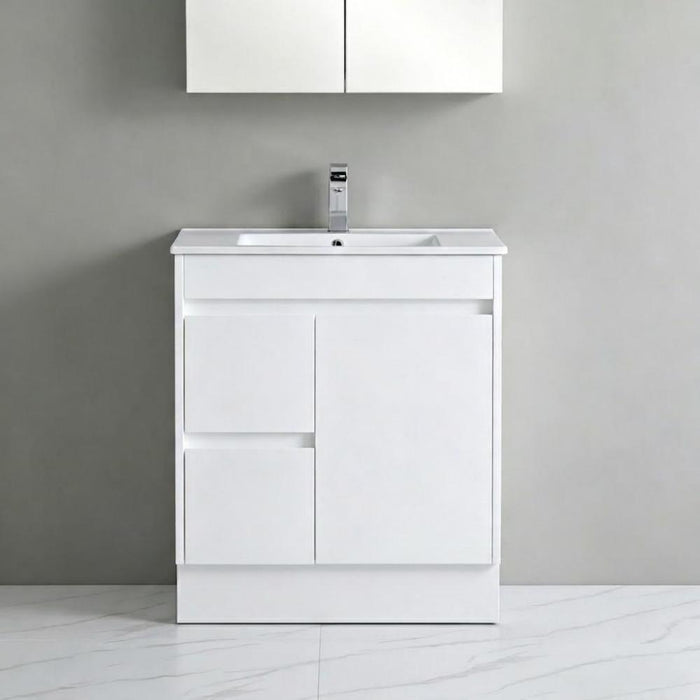 600-750*460*880mm Poseidon Standard With Kickboard PVC Gloss White Freestanding Vanity