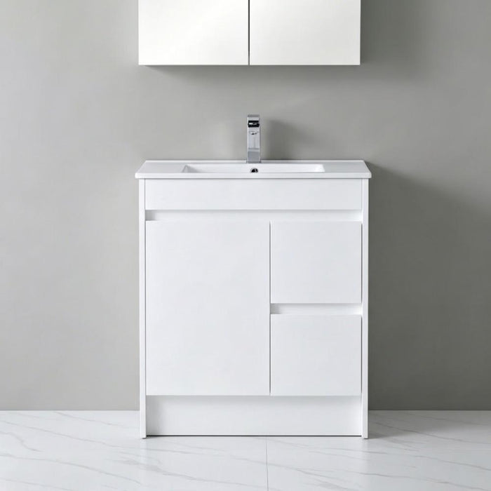 600-750*460*880mm Poseidon Standard With Kickboard PVC Gloss White Freestanding Vanity