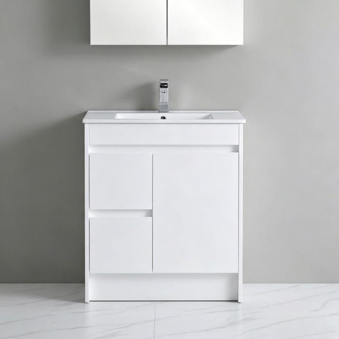 600-750*460*880mm Poseidon Standard With Kickboard PVC Gloss White Freestanding Vanity