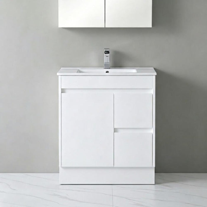 600-750*460*880mm Poseidon Standard With Kickboard PVC Gloss White Freestanding Vanity