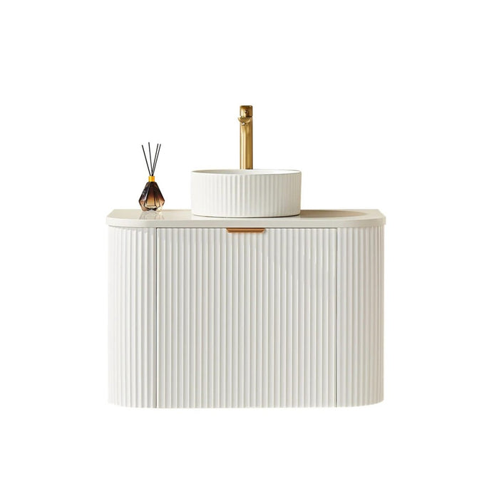 600-1800*500*470mm Poseidon Avalon Matt White PVC Fluted Wall Hung Bathroom Vanity