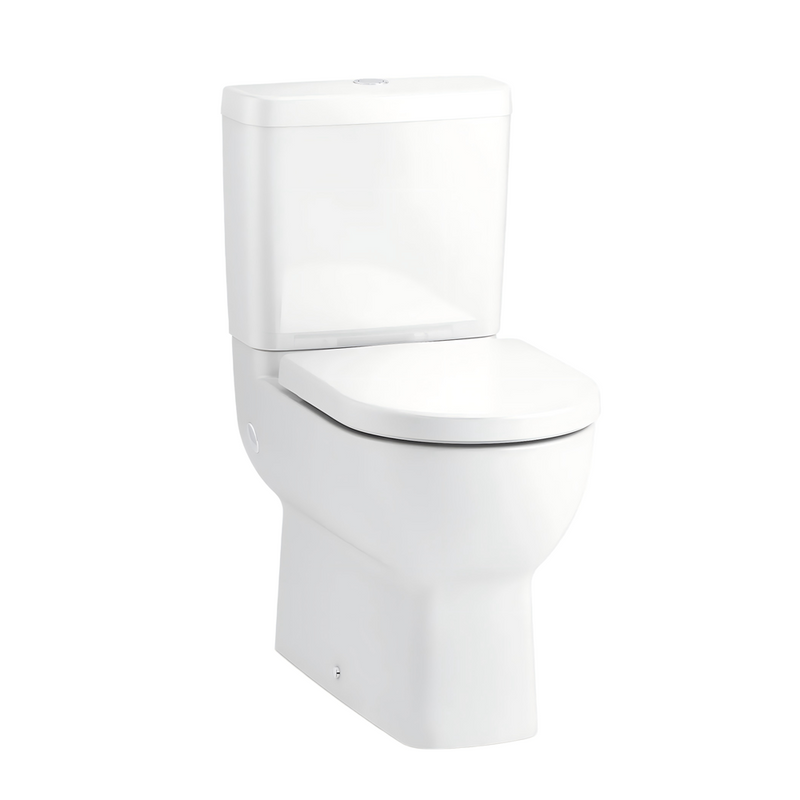 600*406*835mm Kohler Reach Compact White Box Rim Rear/Side Inlet Back To Wall Toilet Suite