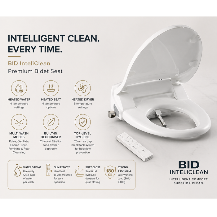 The Bidet Shop InteliClean Air 9000 Multiple Wash Functions Remote Control Bidet Toilet Seat Cover