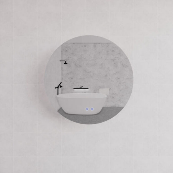 600-800mm ABS R4 Round Frameless Three Color Lights Backlit  LED Bathroom Mirror