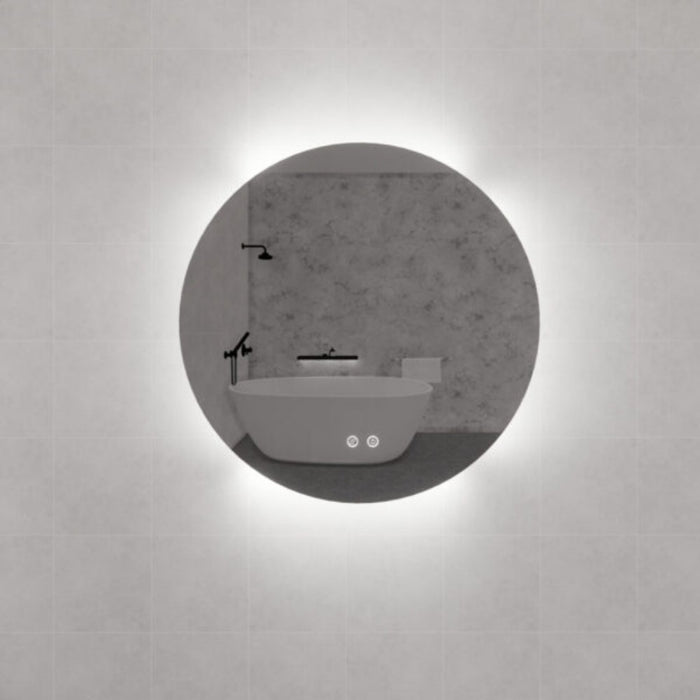 600-800mm ABS R4 Round Frameless Three Color Lights Backlit  LED Bathroom Mirror