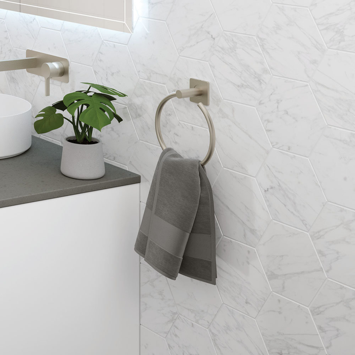 Fienza Sansa Stainless Steel Square Plate Towel Ring
