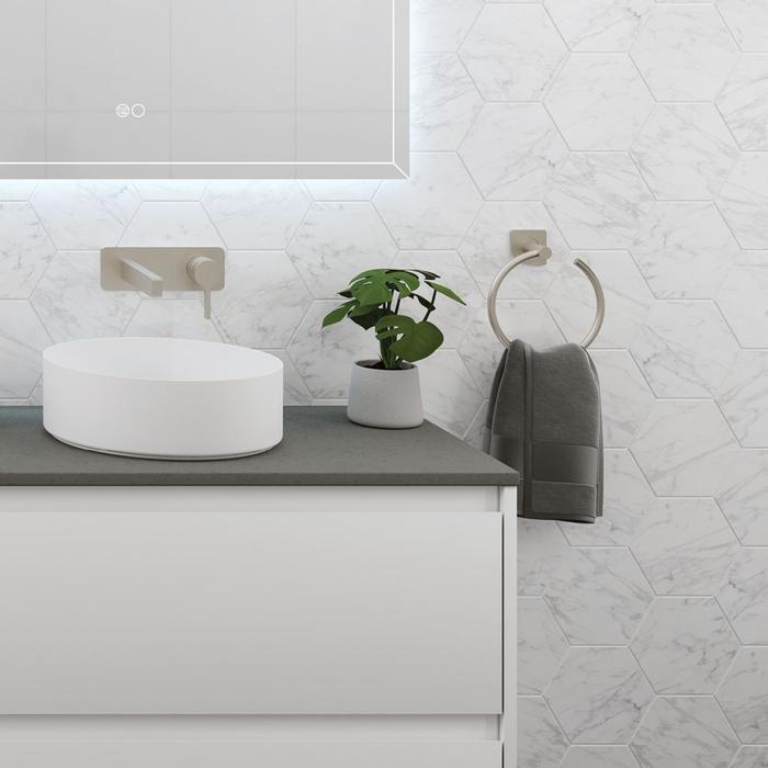 Fienza Sansa Stainless Steel Square Plate Towel Ring