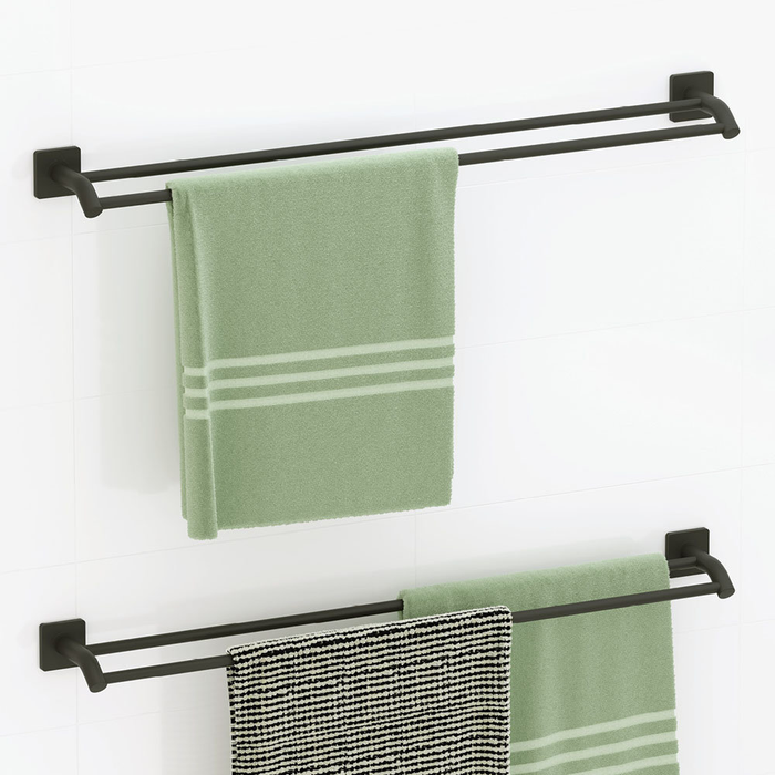 900mm Fienza Sansa Stainless Steel Square Plate Double Towel Rail
