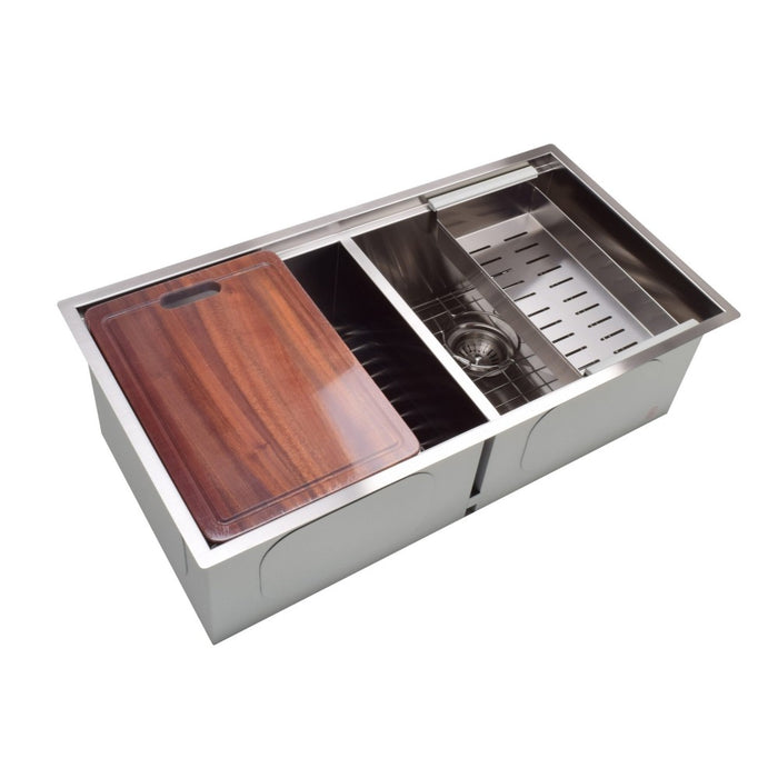840*450*255mm Sunny Rectangle Double Bowl Kitchen Sink With Full Accessories
