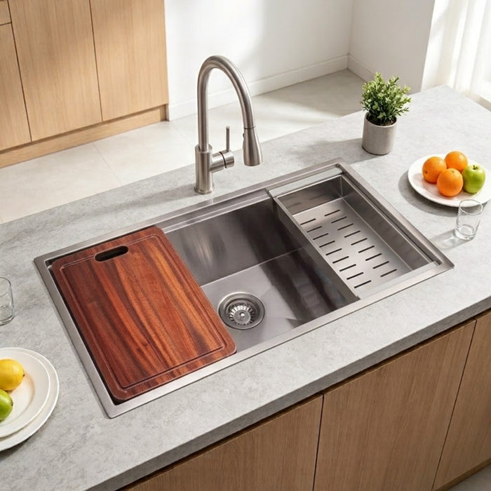 840*450*255mm Sunny Rectangle Single Bowl Kitchen Sink With Full Accessories