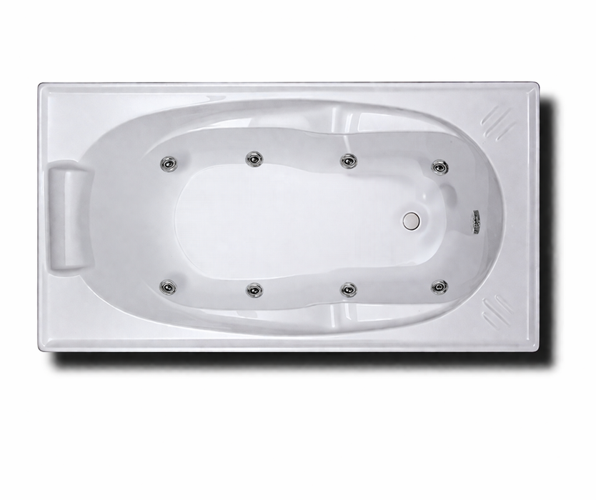 1360*700*470mm Alita Spa Bath Tub 6/8 Jets White Acrylic Drop in Rectangle