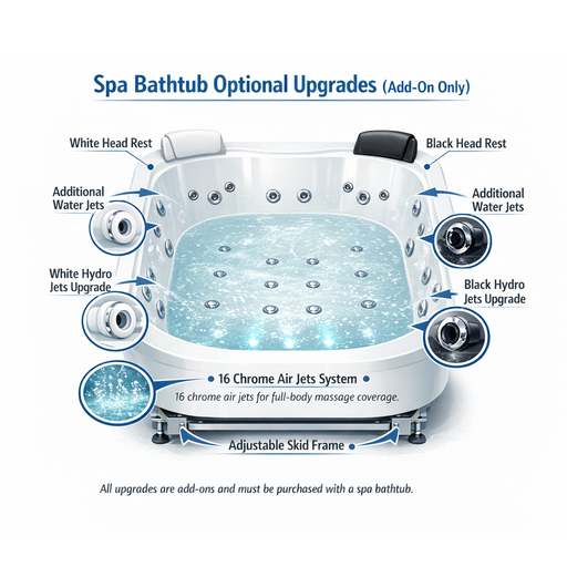 Drop In Spa Bathtub Optional Upgrades (Add-On Only)