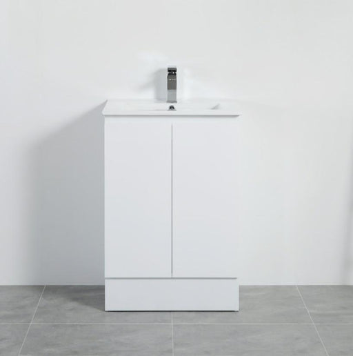 600-750*460mm Poly Gloss White Bathroom Left/Right Drawer Freestanding With Kickboard Vanity - HD reno