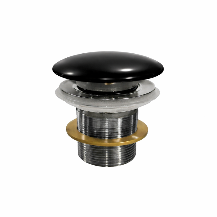 32mm Matt Black/White Ceramic Pop Up Waste With Non Overflow