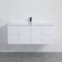 900-1500*460mm Poly White Bathroom Left/Right Drawer Wall Hung Vanity - HD reno