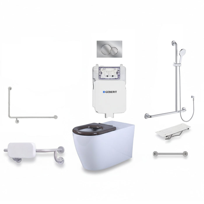 Right-Hand Integrated Accessible Care Bathroom Package - Complete Shower, Toilet & Support System