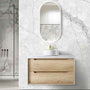 600-1500*460*550mm Byron Natural Oak Bathroom Wall Hung Vanity - Cabinet Only and Ceramic / Stone Top
