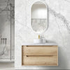 600-1500*460*550mm Byron Natural Oak Bathroom Wall Hung Vanity - Cabinet Only and Ceramic / Stone Top