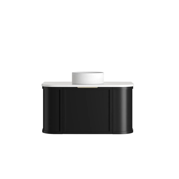600-1800*452*450mm OTTI Hampshire Stain Black High Moisture Resistant Plywood Curve Wall Hung Vanity