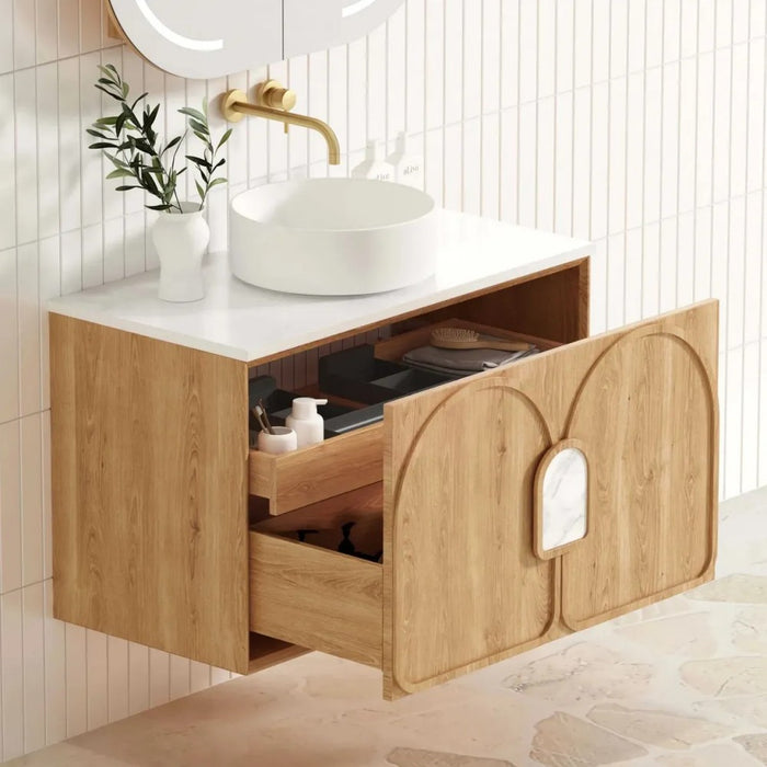 600-1800*460*550mm OTTI Laguna Mark Il Natural Woodland Oak High Moisture Resistant Plywood Wall Hung Vanity