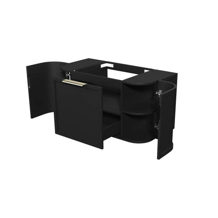 600-1800*452*450mm OTTI Hampshire Stain Black High Moisture Resistant Plywood Curve Wall Hung Vanity