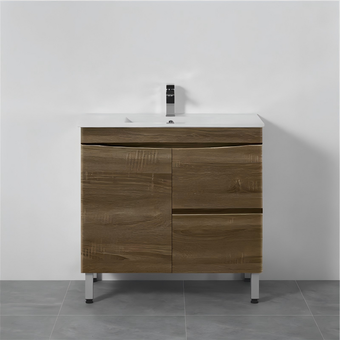 750-1500*450*820mm ABS Forest Timber DV Series Dark Oak MDF Curved Edges Wall Hung/Freestanding Vanity