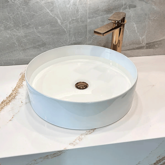 410mm Kohler Mica Round Slim Rim Vitreous China Above Counter Basin