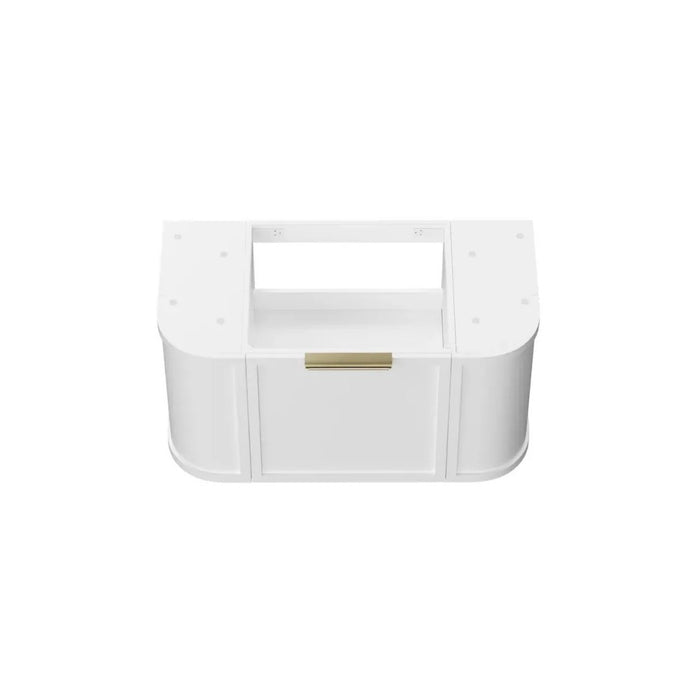 600-1800*452*450mm OTTI Hampshire Stain White High Moisture Resistant Plywood Curve Wall Hung Vanity