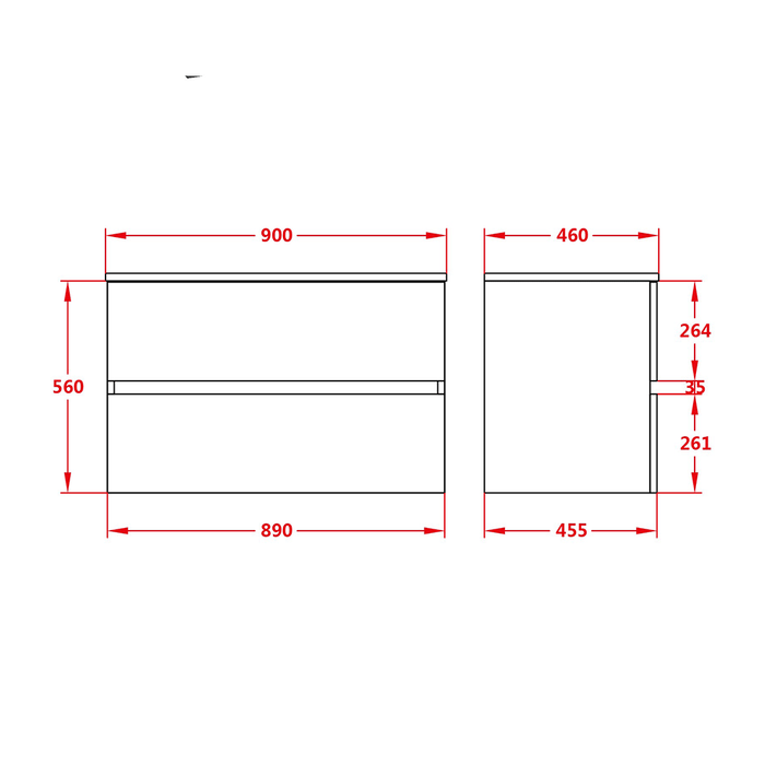 600-1500*460*560mm Poseidon Stella Walnut PVC Bathroom Wall Hung Vanity