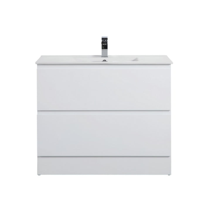 600-1500*460*880mm Poseidon Riva White Bathroom Freestanding Vanity With Kickboard