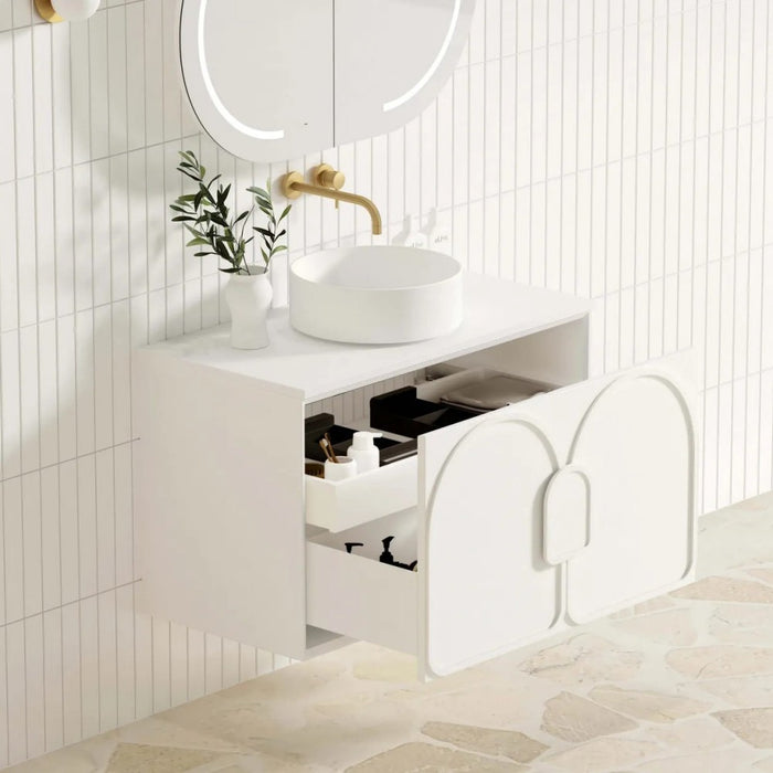 600-1800*460*550mm OTTI Laguna Mark Il Matt White High Moisture Resistant Plywood Wall Hung Vanity