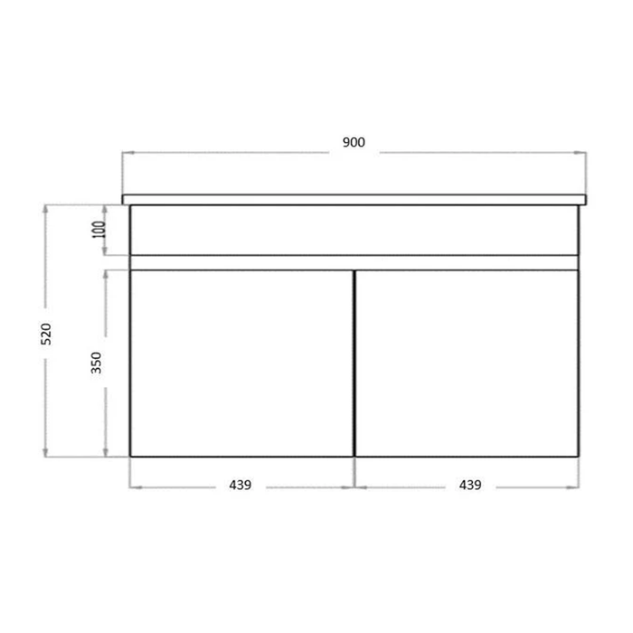 600-900*370*500mm Poseidon White MDF Bathroom Slim Wall Hung Vanity