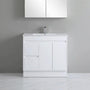 900-1800*460*880mm Standard PVC Gloss White Freestanding Vanity With Kickboard