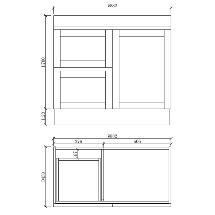 600-1500*450*820mm ABS Miami Matt White Shaker Plywood Freestanding Vanity With Legs