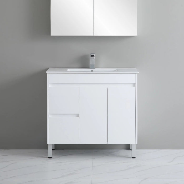 900-1800*460*880mm Poseidon Standard Gloss White PVC Freestanding Vanity With Legs