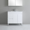 900-1800*460mm Bathroom Vanity Standard PVC Gloss White Freestanding With Kickboard Vanity - HD reno