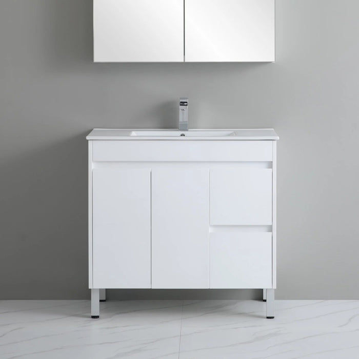 900-1800*460*880mm Poseidon Standard Gloss White PVC Freestanding Vanity With Legs