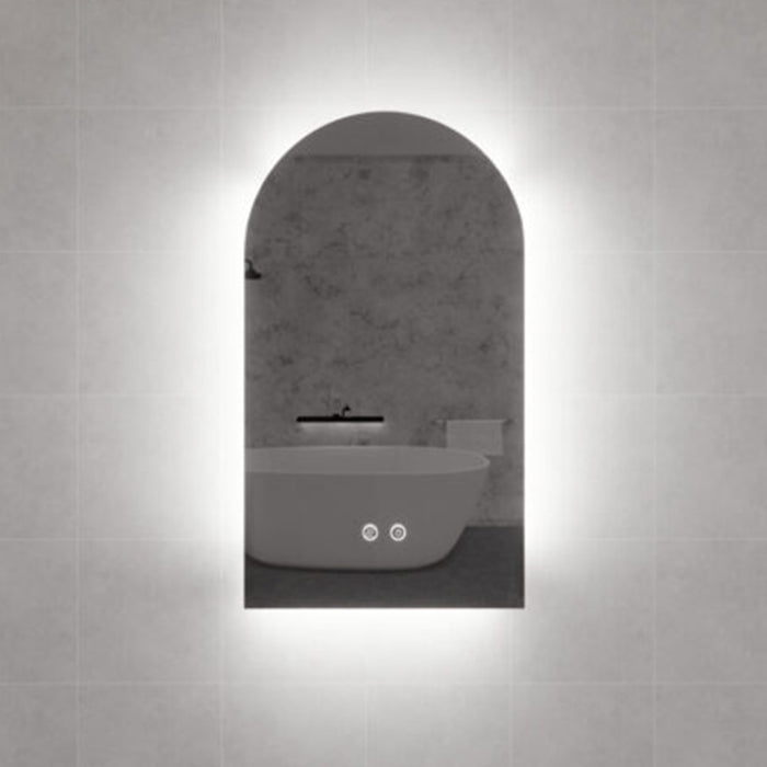 800*450/900*600mm AR1 Arch Frameless Three Color Lights Backlit  LED Bathroom Mirror