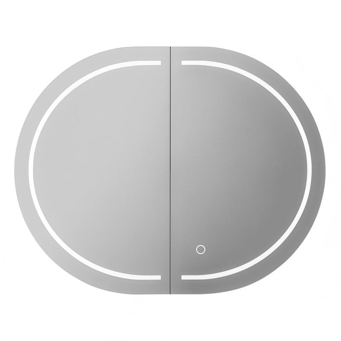 900/1200/1500mm Poseidon LED Olivia Oval Copper-free Polyurethane Shaving Cabinet