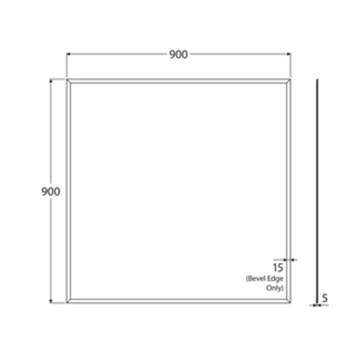 600-1800*900*5mm Fienza Frameless Copper-free Glass Rectangle Pencil Edge Glue-On Mirror