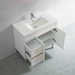 900-1500*460mm Acacia Matte White Bathroom Vanity Freestanding With Legs Left/Right Drawers Cabinet Only and Ceramic/Stone Top Available - HD reno