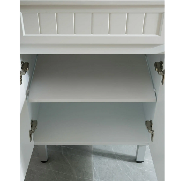 600-750*460mm Acacia Matte White Bathroom Vanity Freestanding With Legs Left/Right Drawers Cabinet Only and Ceramic/Stone Top Available - HD reno